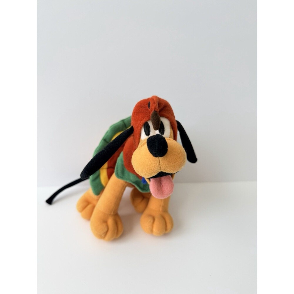 Vintage 2002 Disney Store Turkey Pluto 9” Bean Bag Plush Thanksgiving Costume